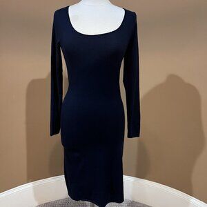 Ralph Lauren Black Label Cashmere Dress Sz M Black Bodycon Quiet Luxury